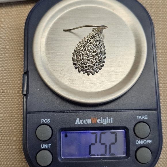 SET! 925 Teardrop Earrings, Braided Beaded Necklace, & Hematite Bracelet SET! - Picture 15 of 15